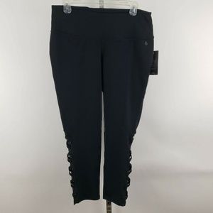 Torrid Active Size 1 Capri Pants Black Strappy NEW